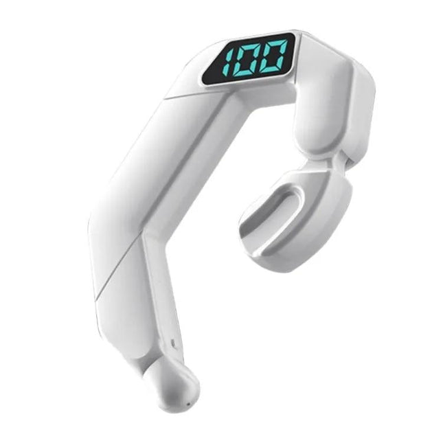 V19 Bone Conduction Digital Display Stereo Hanging Ear Sports Bluetooth Headset, V19 White, V19 Pink, V19 Blue, V19 Green, V19 Black