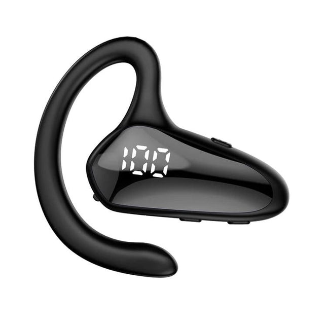 Open Ear Bluetooth Headset For Jogging, Commuting, And Daily Hands Free Use black bone conduction earhook headset with LED display