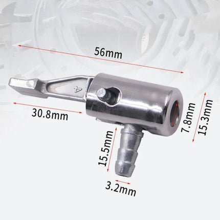 Handy Adapter for Quick Tire Inflation on Road Trips - metal tire valve adapter with extended nozzle and measurements for road safety