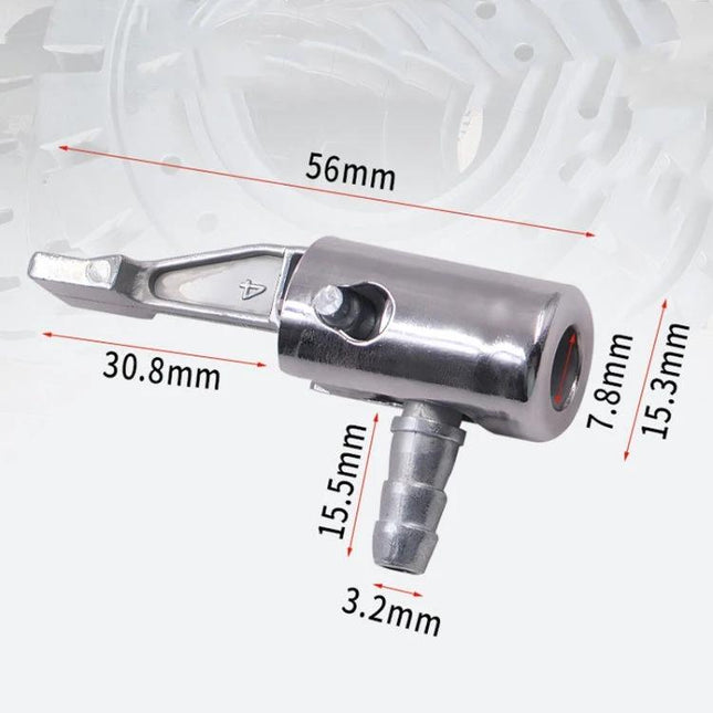 Handy Adapter for Quick Tire Inflation on Road Trips - metal tire valve adapter with extended nozzle and measurements for road safety