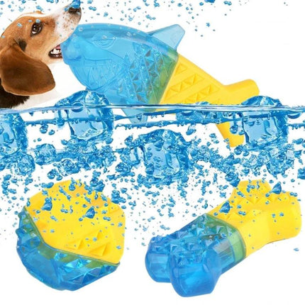 Toy Bones for Dogs During Everyday Home Play Sessions - frozen TPR fish and bone chew toys for fetch and teething puppies