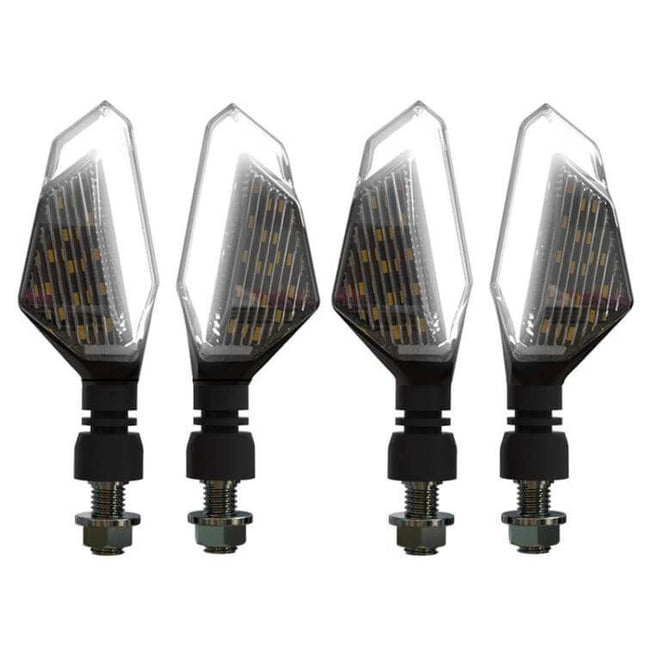 Yellow Blue Two Color V Line Motorcycle Turn Signal Light compact LED two-color V-line motorcycle indicators set