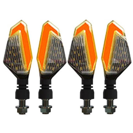 Yellow Blue Two Color V Line Motorcycle Turn Signal Light compact LED two-color V-line indicator for street and off-road bikes