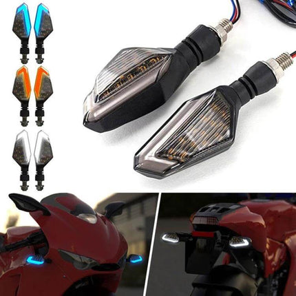 Yellow Blue Two Color V Line Motorcycle Turn Signal Light compact LED two-color V-line indicators for street and off-road bikes