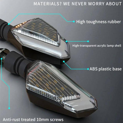 Yellow Blue Two Color V Line Motorcycle Turn Signal Light compact LED two-color V-line indicator with ABS base and high-transparent acrylic lamp shell
