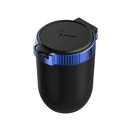 Car Universal Multifunctional Ashtray With Cover For Clean Rides - compact black ABS ashtray with stainless steel liner, sealed lid for odor control