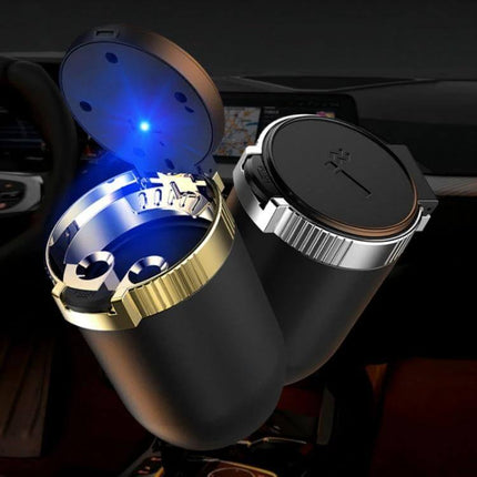 Car Universal Multifunctional Ashtray With Cover For Clean Rides - compact ABS ashtray with stainless steel liner, sealed lid and one-handed use