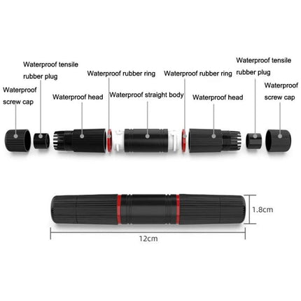 Waterproof Outdoor Network Cable Extension for Secure Connections - IP67 outdoor Ethernet extension 12cm waterproof connector