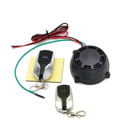 12V Motorcycle Anti-Theft Remote Horn Alarm With 1 Remote - black siren unit with two remotes and wiring for 12V motorcycle security