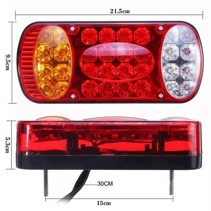 Trailer Tail Light Red For Trucks And Trailers Easy To Install - 21.5x9.5x5.3cm LED 12V red lens, polycarbonate housing