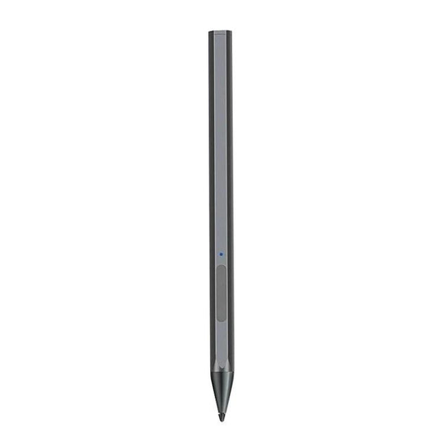 Lenovo Rechargeable Stylus Pen for XiaoXin Pad Pro 11.5 Inch slim gray stylus shown vertically with tip and side button for drawing and note-taking