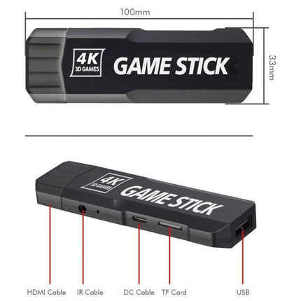 Wireless Game Console for TV with Built-in Games Library - compact 4K Game Stick with HDMI, IR, DC, TF card slot and USB ports