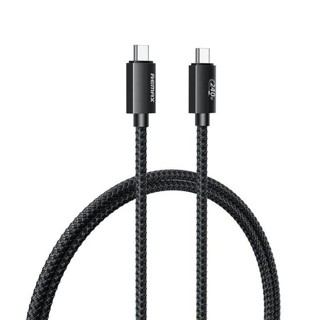 USB Cable for Daily Device Charging at Home or Travel – black braided Type-C cable for fast charging and data transfer