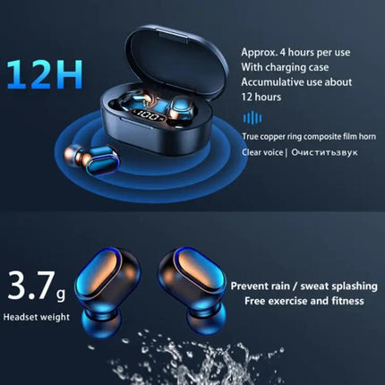 E7s Digital Sports Waterproof TWS Bluetooth 5.0 In-Ear Headphones, E7s (Pink), E7s (Green), E7s (Black), E7s (White), E7s (Yellow), E7s (Blue)
