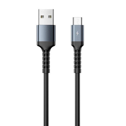 Remax RC-C008 2.4A TPE Soft Anti Breakage Data Cable 1m USB C Micro USB 8 Pin - 1m braided TPE cable fast charging 2.4A, USB-A to Micro USB