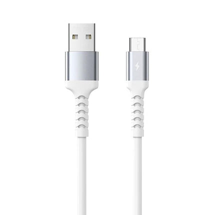 Remax RC-C008 2.4A TPE Soft Anti Breakage Data Cable 1m USB C Micro USB 8 Pin white 1m fast charging 2.4A TPE anti-break cable