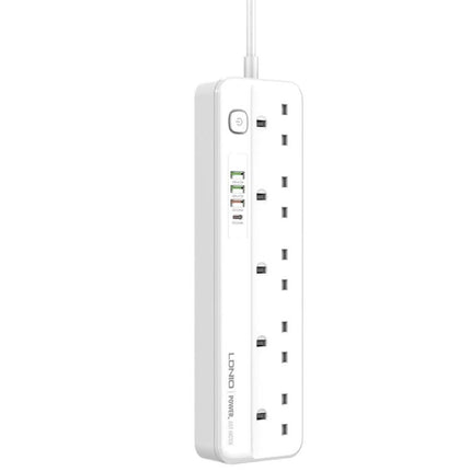 LDNIO Multifunctional Travel Charging Socket for Home and Office compact white power strip with USB ports and multiple outlets