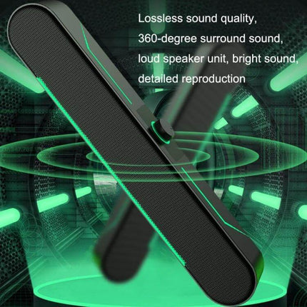 Wired LED Computer Speakers For Desktop Use, Compact — dual-driver LED desktop speakers with volume knob and 15° bevel sound