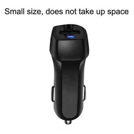 Multi-Output USB-C And Micro USB Car Charger For In-Car Charging compact black car charger with USB-C, Micro USB and 8-pin ports for drivers and commuters