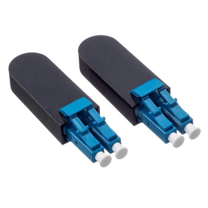 LC Single Mode Optical Fiber Loop Connector for Network Use ceramic-core LC loop connector with blue duplex plugs for data centers and telecom