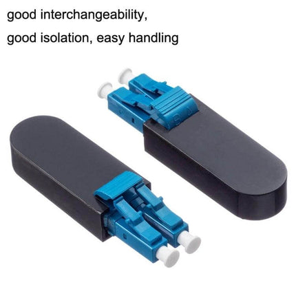 LC Single Mode Optical Fiber Loop Connector for Network Use blue LC loopback with ceramic core in black protective housing