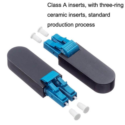 LC Single Mode Optical Fiber Loop Connector for Network Use with ceramic core, blue LC adapters and protective caps for data center installations