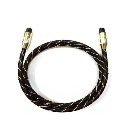 EMK Digital Optical Fiber Audio Cable for High-Definition Connections - black braided Toslink cable for home theater and gaming systems
