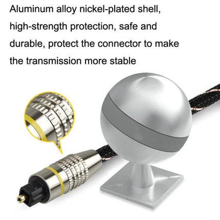 EMK Digital Optical Fiber Audio Cable for High-Definition Connections with aluminum alloy nickel-plated shell and braided jacket, Toslink SPDIF connector
