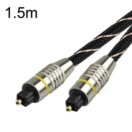 EMK Digital Optical Fiber Audio Cable for High-Definition Connections 1.5m braided Toslink cable with metal connectors