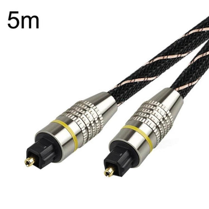 EMK Digital Optical Fiber Audio Cable for High-Definition Connections 5m braided Toslink SPDIF cable with metal connectors