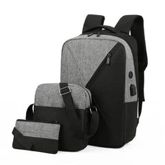 Versatile 3-in-1 USB Charging Business Backpack with Coin Purse and Water-Resistant Oxford Fabric