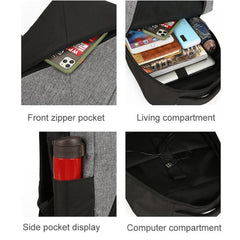 Versatile 3-in-1 USB Charging Business Backpack with Coin Purse and Water-Resistant Oxford Fabric