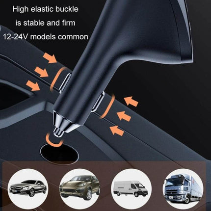 Car Charger With Digital Display For Daily Car Use - compact multi-port 12–24V car charger with digital voltage display, USB-C and USB-A, fits cars vans trucks