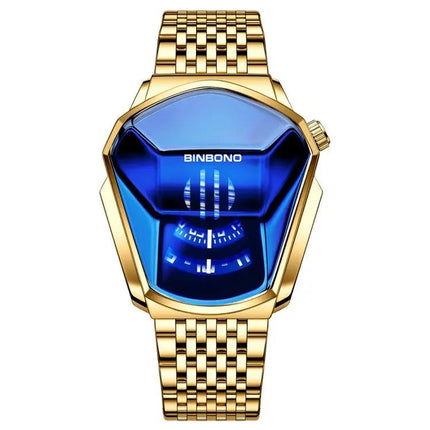 BINBOND Men's Locomotive Concept Steel Belt Watch with Classic Design
