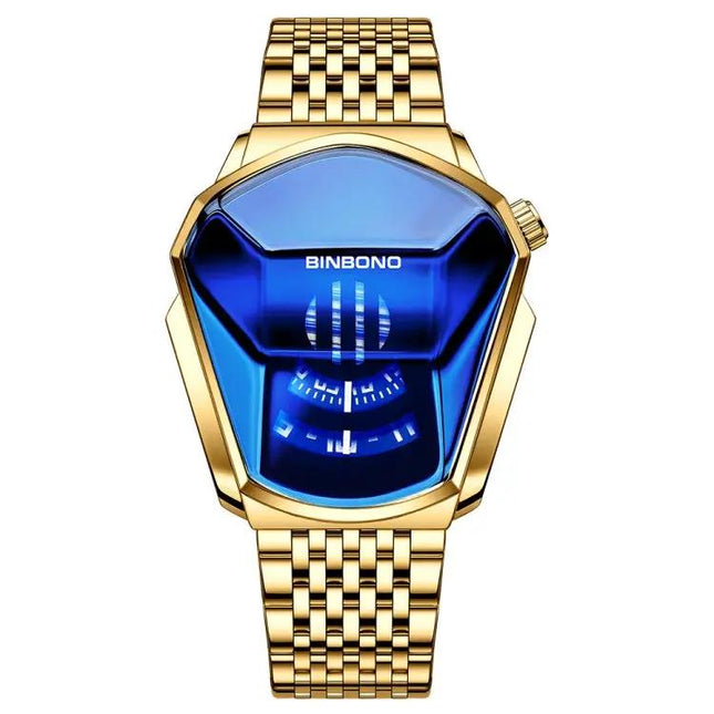 BINBOND Men's Locomotive Concept Steel Belt Watch with Classic Design | Syndmart