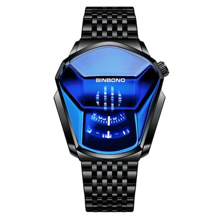 BINBOND Men's Locomotive Concept Steel Belt Watch with Classic Design