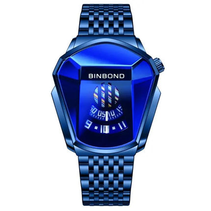BINBOND Men's Locomotive Concept Steel Belt Watch with Classic Design