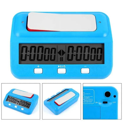 Plastic Chess Clock For Chess Games Blue With Clear Display