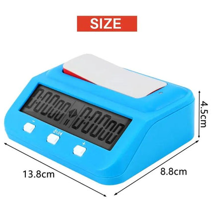 Plastic Chess Clock For Chess Games Blue With Clear Display