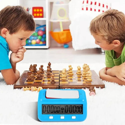 Plastic Chess Clock For Chess Games Blue With Clear Display