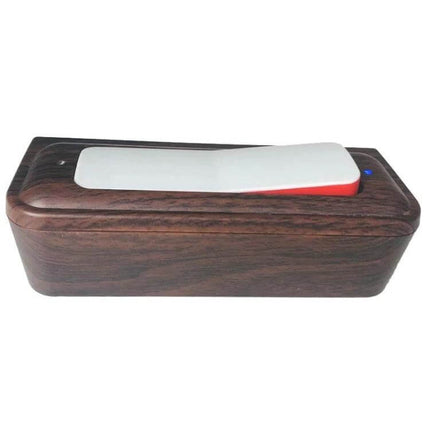 Plastic Chess Clock With Wood Grain Finish For Casual Games showing compact ABS case, large LCD area and white/red button for casual play
