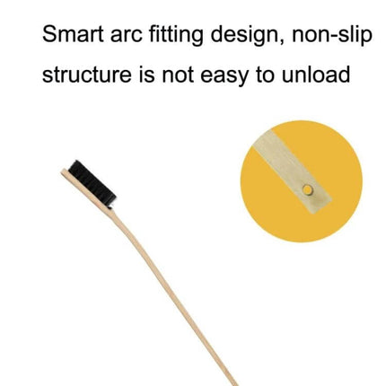 Long Bamboo Cleaning Brush for Automotive Engine and Tire Care - long bamboo handle with natural bristle head for tight wheel and engine cleaning, non-slip design