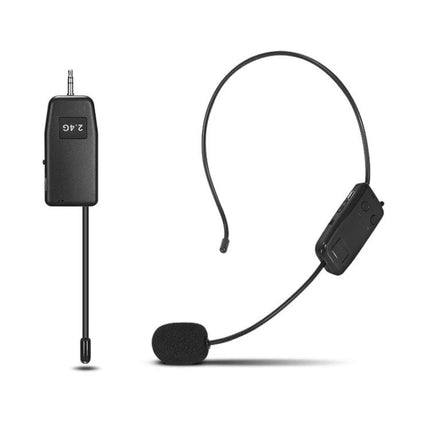 Headset Microphone for Daily Presentations and Teaching — 2.4G wireless headset mic for teachers and presenters, hands-free clear voice transmission