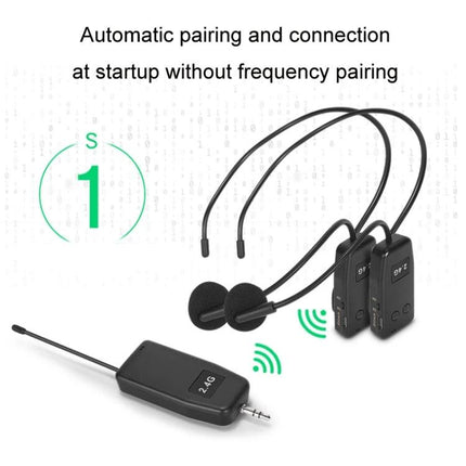 Headset Microphone for Daily Presentations and Teaching 2.4G wireless headset mic with transmitter for hands-free classroom and public speaking