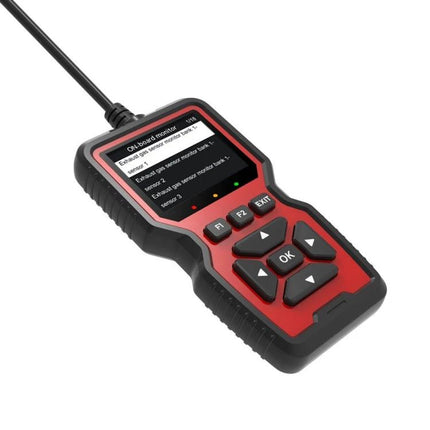 OBD2 Tool for Everyday Car Maintenance and Checks handheld scanner showing fault codes and navigation buttons
