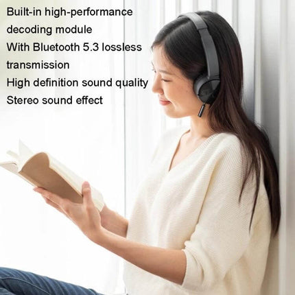 M416 Car Bluetooth Receiver Black For In Car Audio connected to headphones, illustrating Bluetooth 5.3 wireless audio and hands-free calls