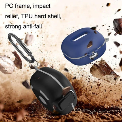 Essential Case for Samsung Earbuds in Everyday Activities - durable TPU hard-shell protective case with impact relief and carabiner for gym, commute, waterproof