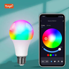 Bombillas LED A60 9W RGB inteligentes con control por aplicación Tuya y Bluetooth E27