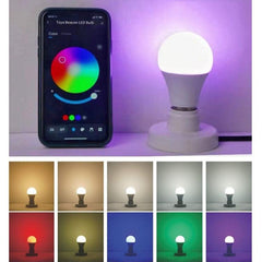 Bombillas LED A60 9W RGB inteligentes con control por aplicación Tuya y Bluetooth E27