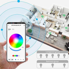 Smart RGB LED Bulb E27 with Bluetooth Tuya APP Control - A60 9W